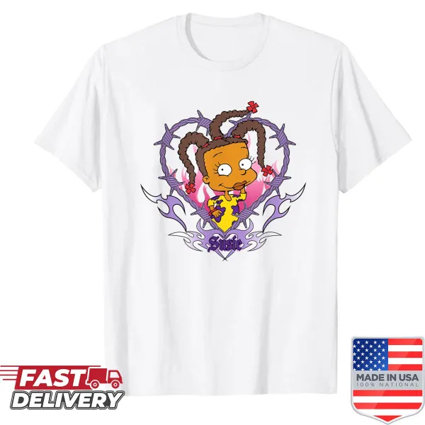 Illustration of Susie's heart symbol from Rugrats on a kids shirt