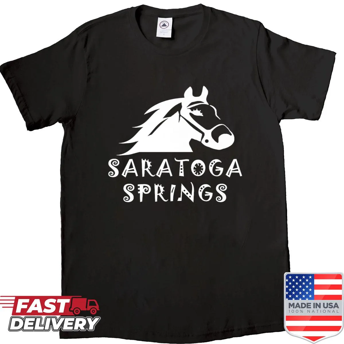 Emblem design inspired by Saratoga Racetrack horse racing