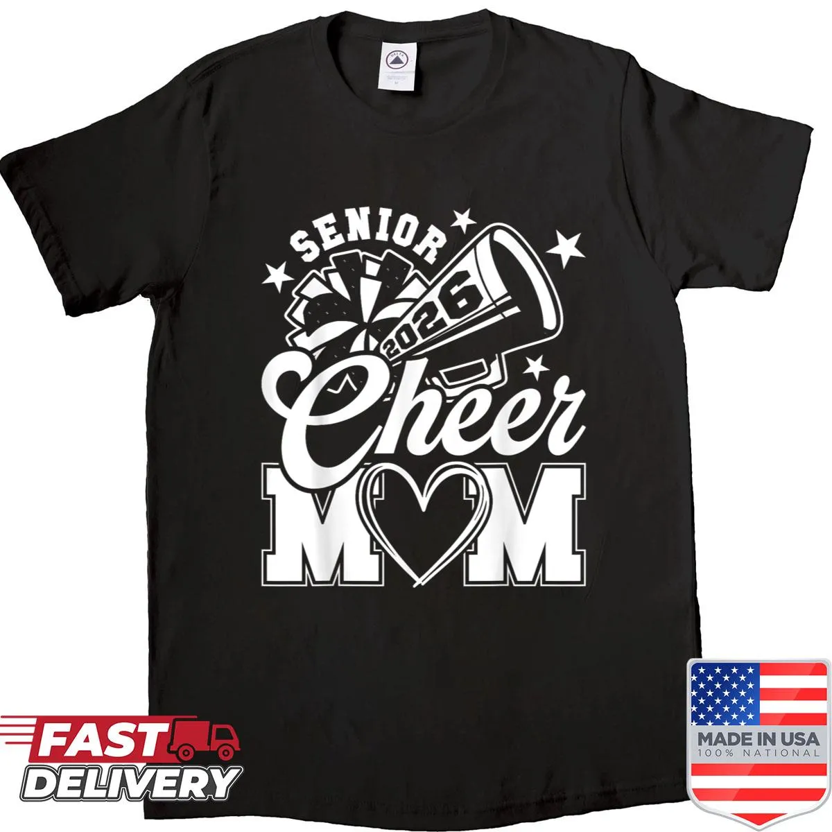 Proud Senior Cheer Mom t-shirt for Class of 2026