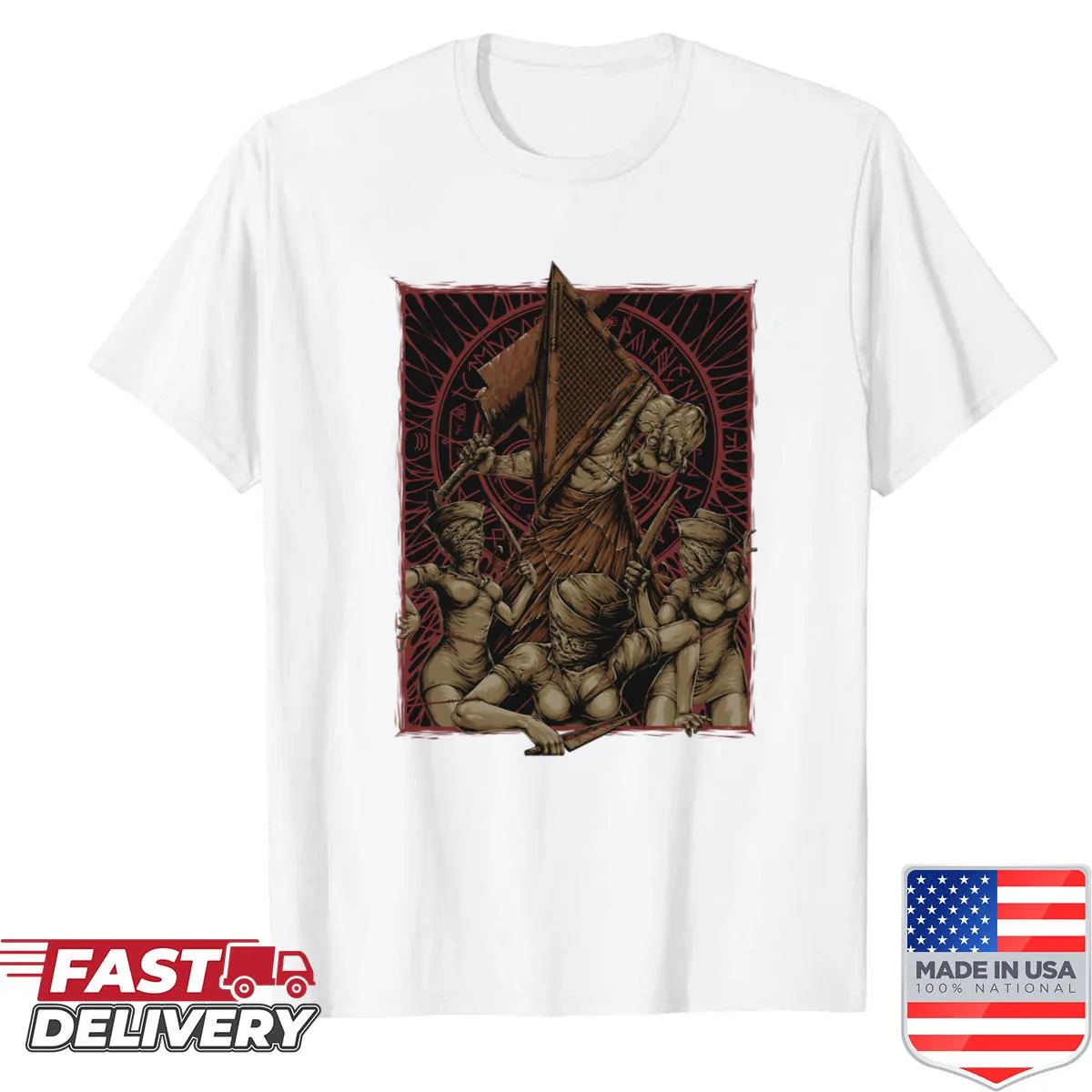 Shirt featuring themes and symbols from Silent Hill video game