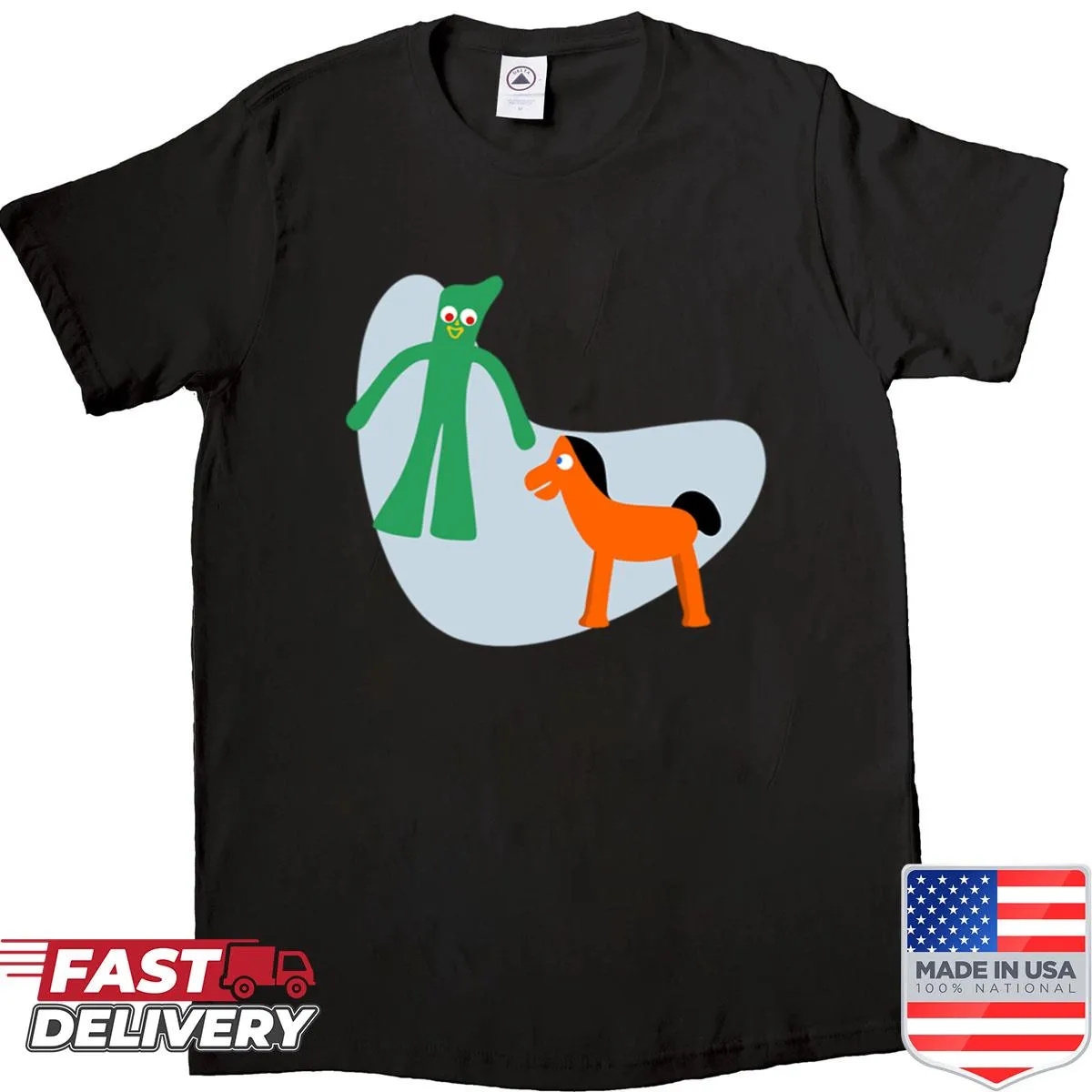 Nostalgic shirt featuring Spinal Tap's Nigel Tufnel and Gumby