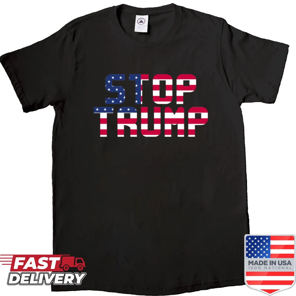 Text-based design stating 'Stop Trump USA'