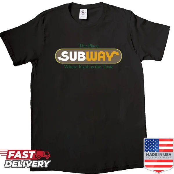 Retro-style shirt with playful Subway slogan from 'Happy Gilmore'.