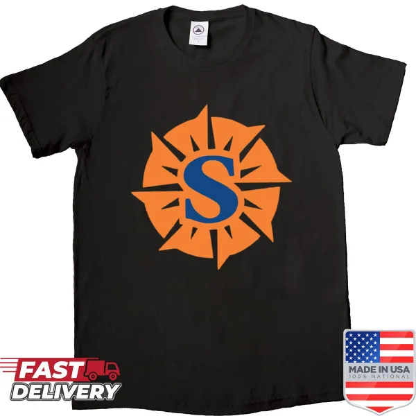 Sun Country Airlines logo printed on a travel-themed shirt