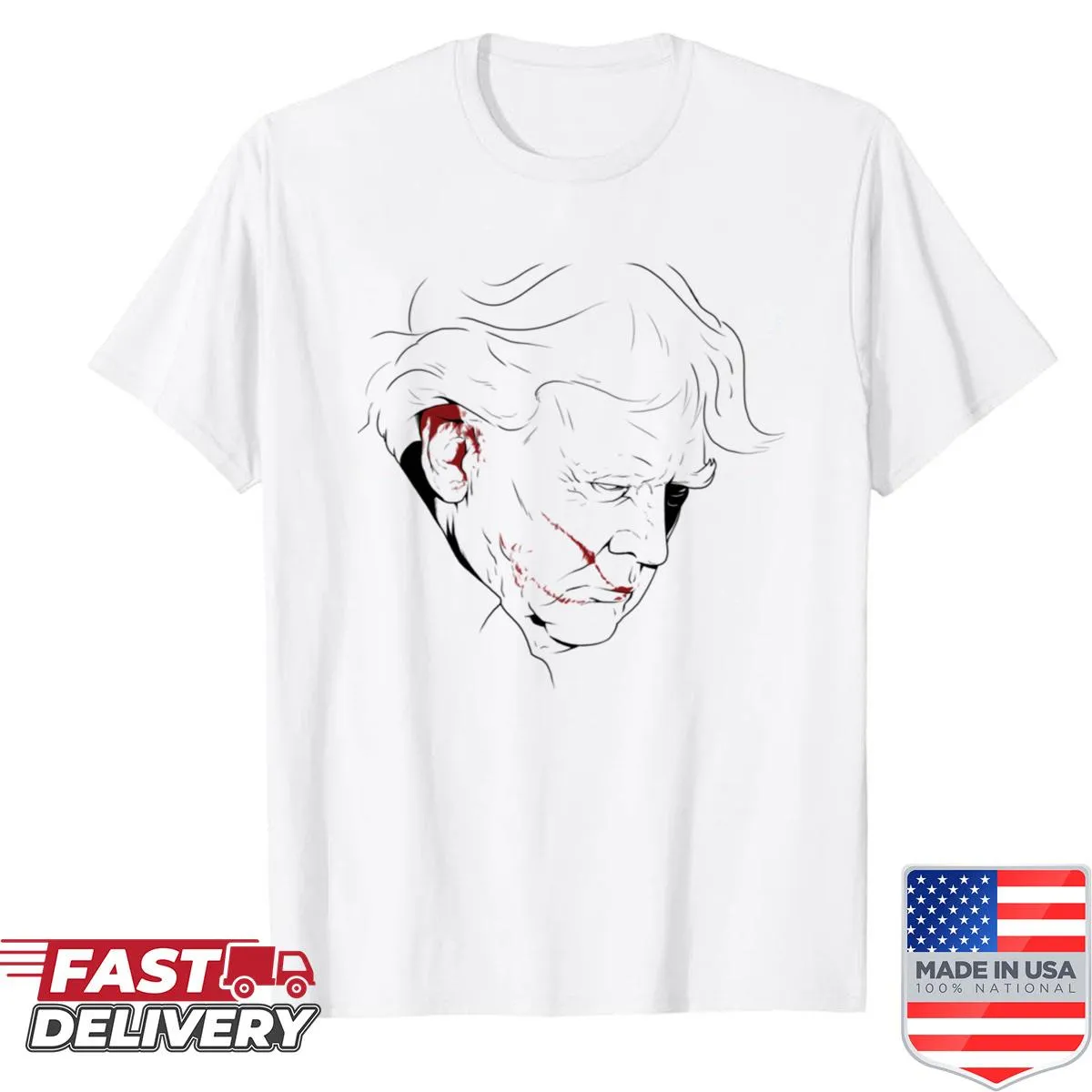 Oversized shirt featuring a graphic of 'Survivor President Trump'