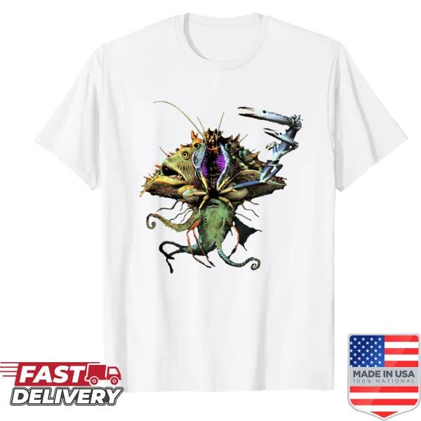 Charming T-shirt featuring a whimsical mollusk design