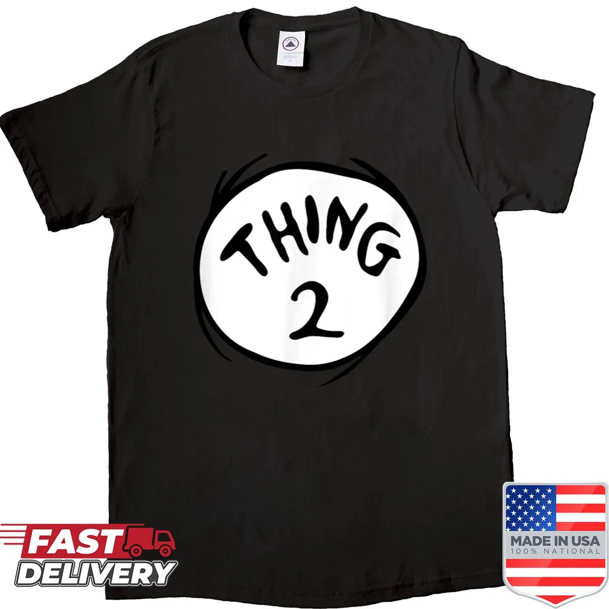 Playful 'Thing 1 Thing 2' shirt inspired by Dr. Seuss