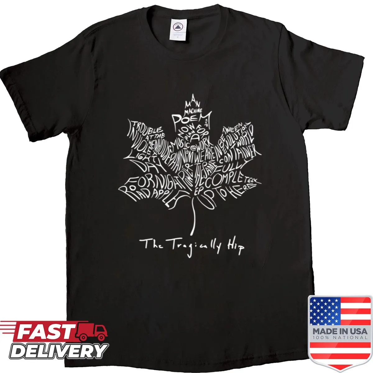 Vintage distressed shirt featuring the Tragically Hip band name