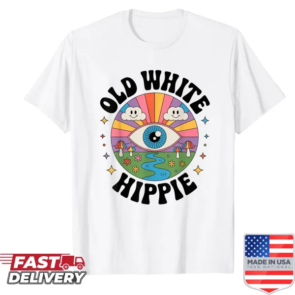 Psychedelic retro shirt with trippy hippie art design