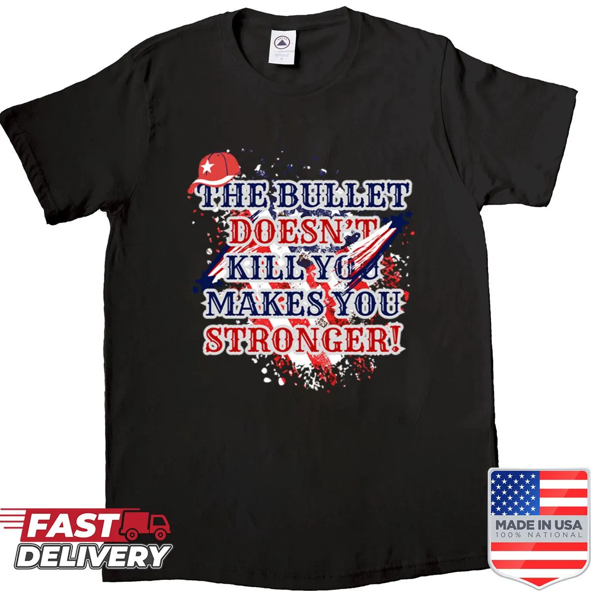 Political-themed shirt with graphic addressing Trump 2024