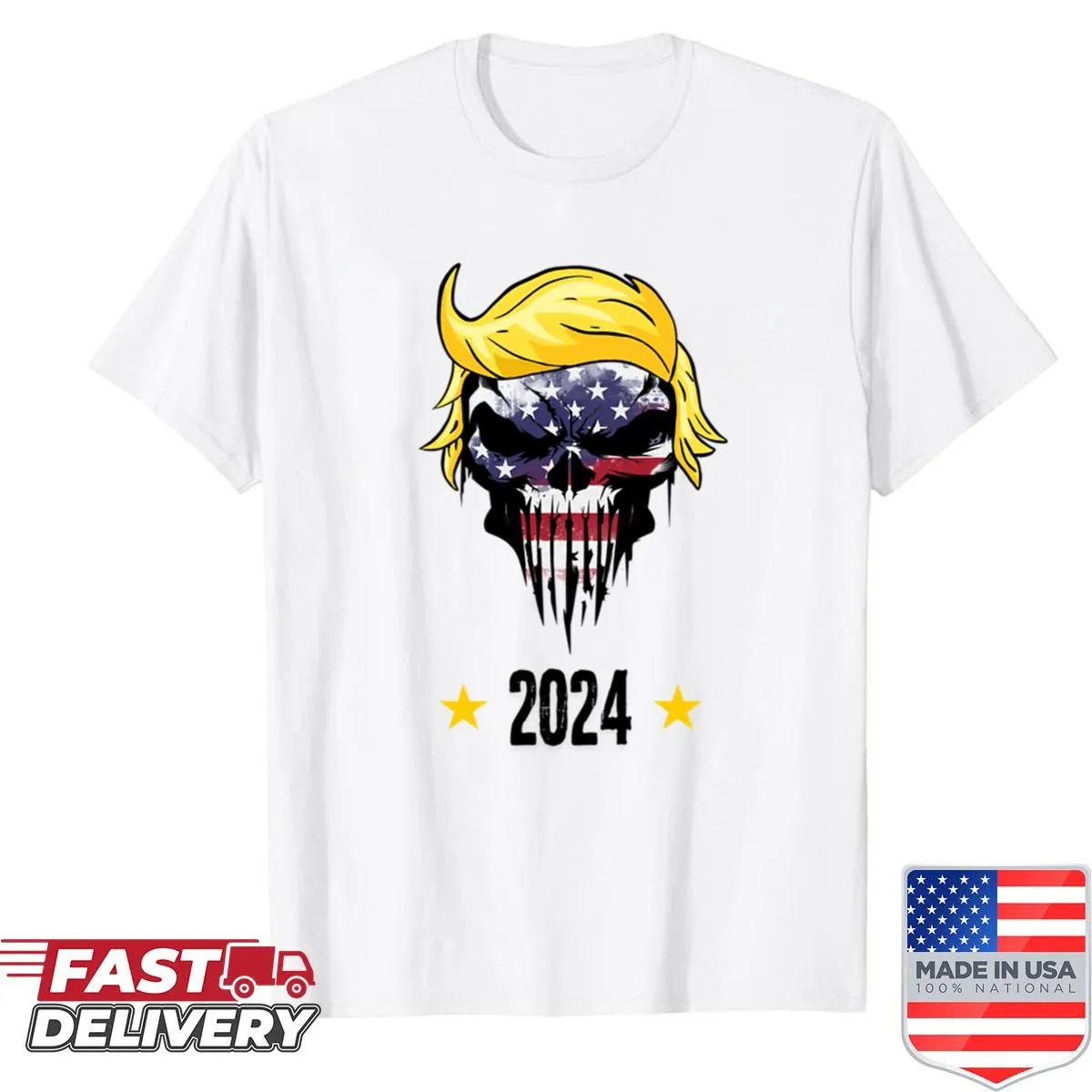 Oversized shirt with a raised fist design for Trump 2024