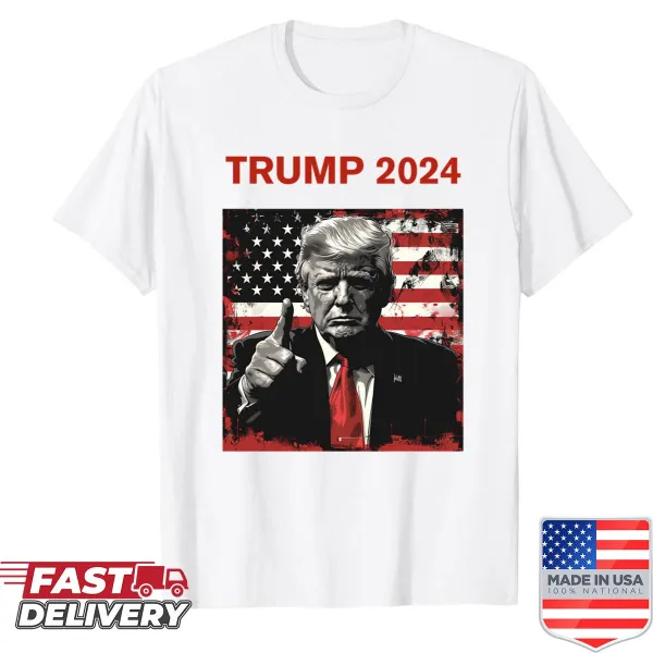 'Keep America Great' slogan on a Trump 2024 shirt