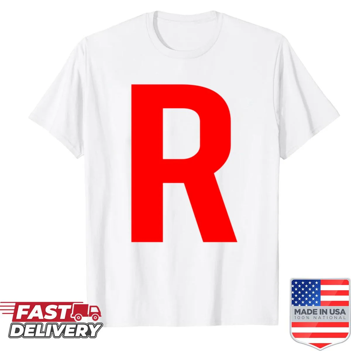 Trump rally shirt featuring creative spelling of T R U M P