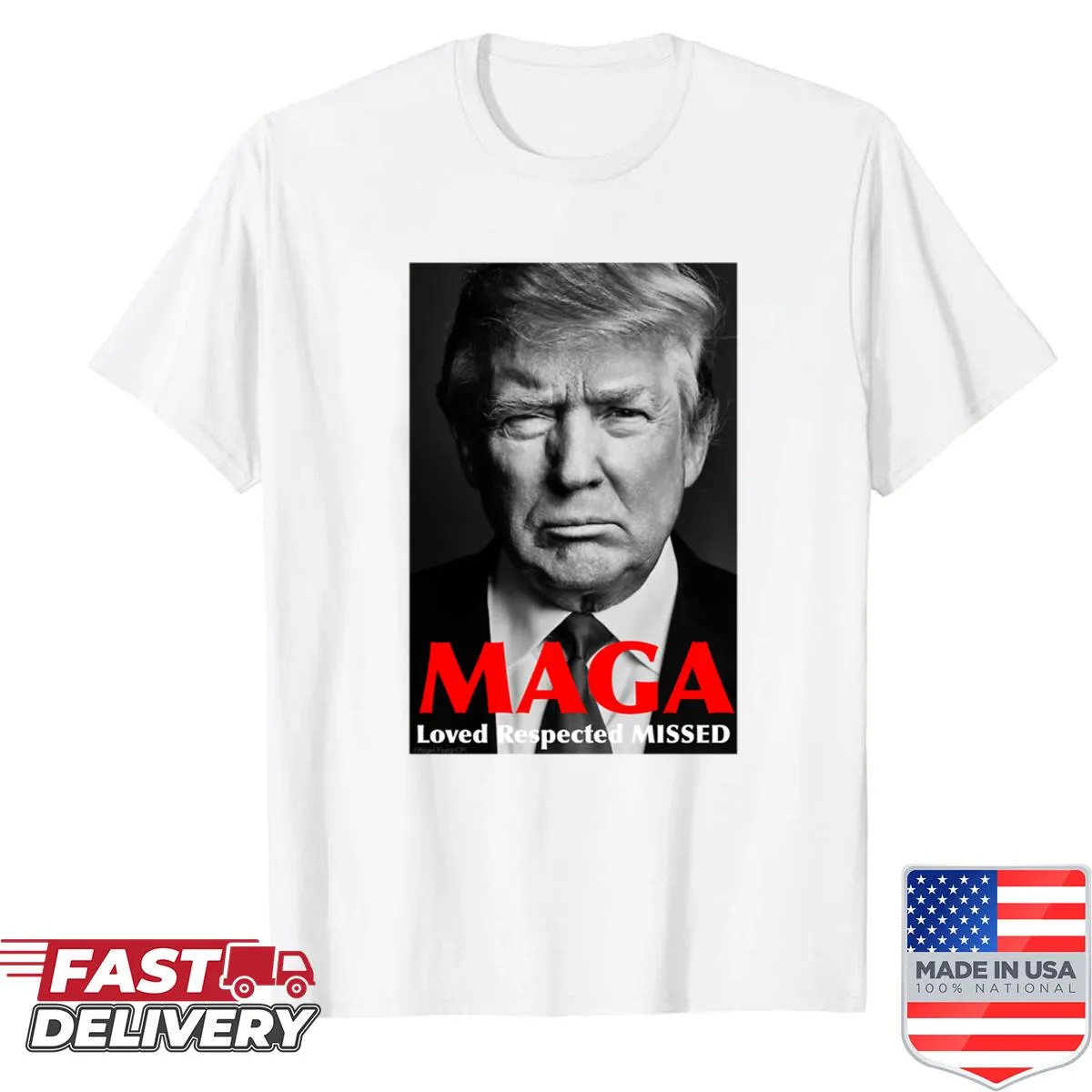 Simple shirt with Trump 2024 campaign message.