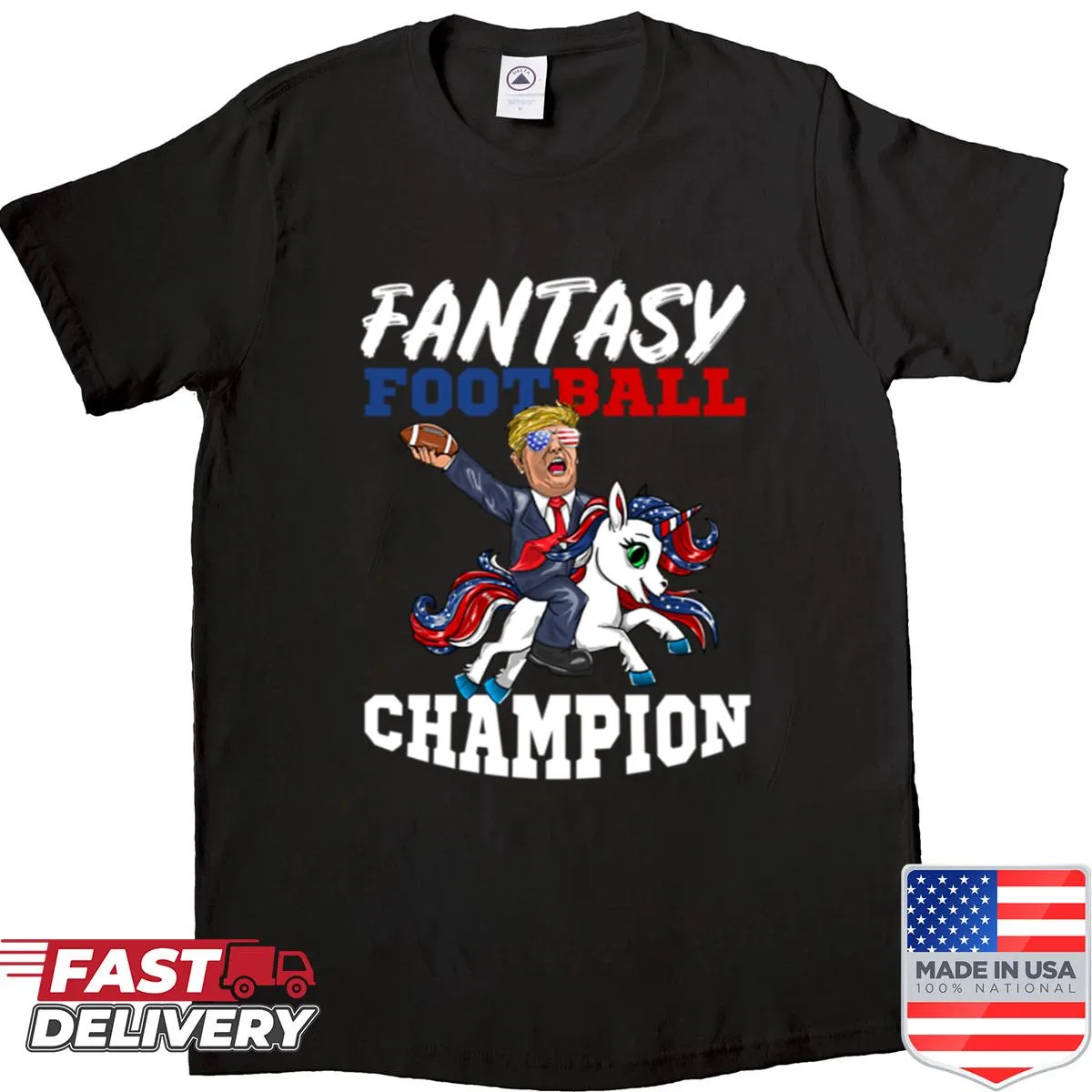 Fantasy football champion shirt with 'Trump Fanstasy Football Champion' text