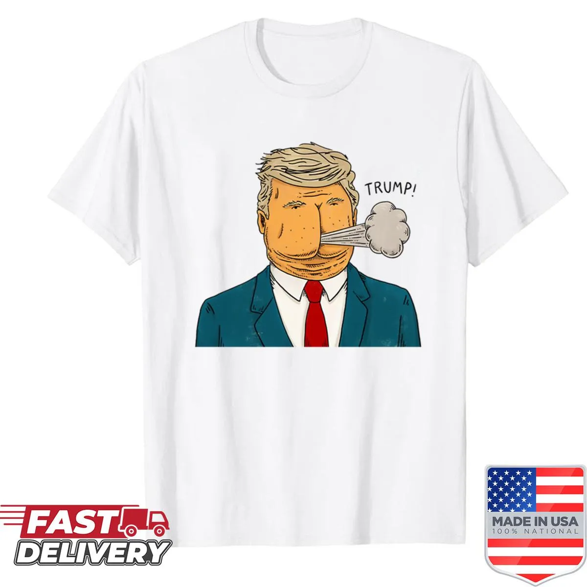 Cheeky Trump fart humorous graphic on shirt