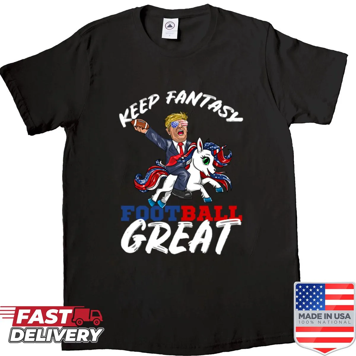 Funny fitted shirt with Keep Fantasy Football Great slogan