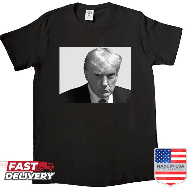 Trump Mugshot shirt featuring humorous political design