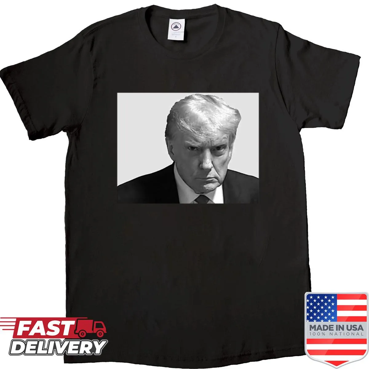 Trump Mugshot shirt featuring humorous political design