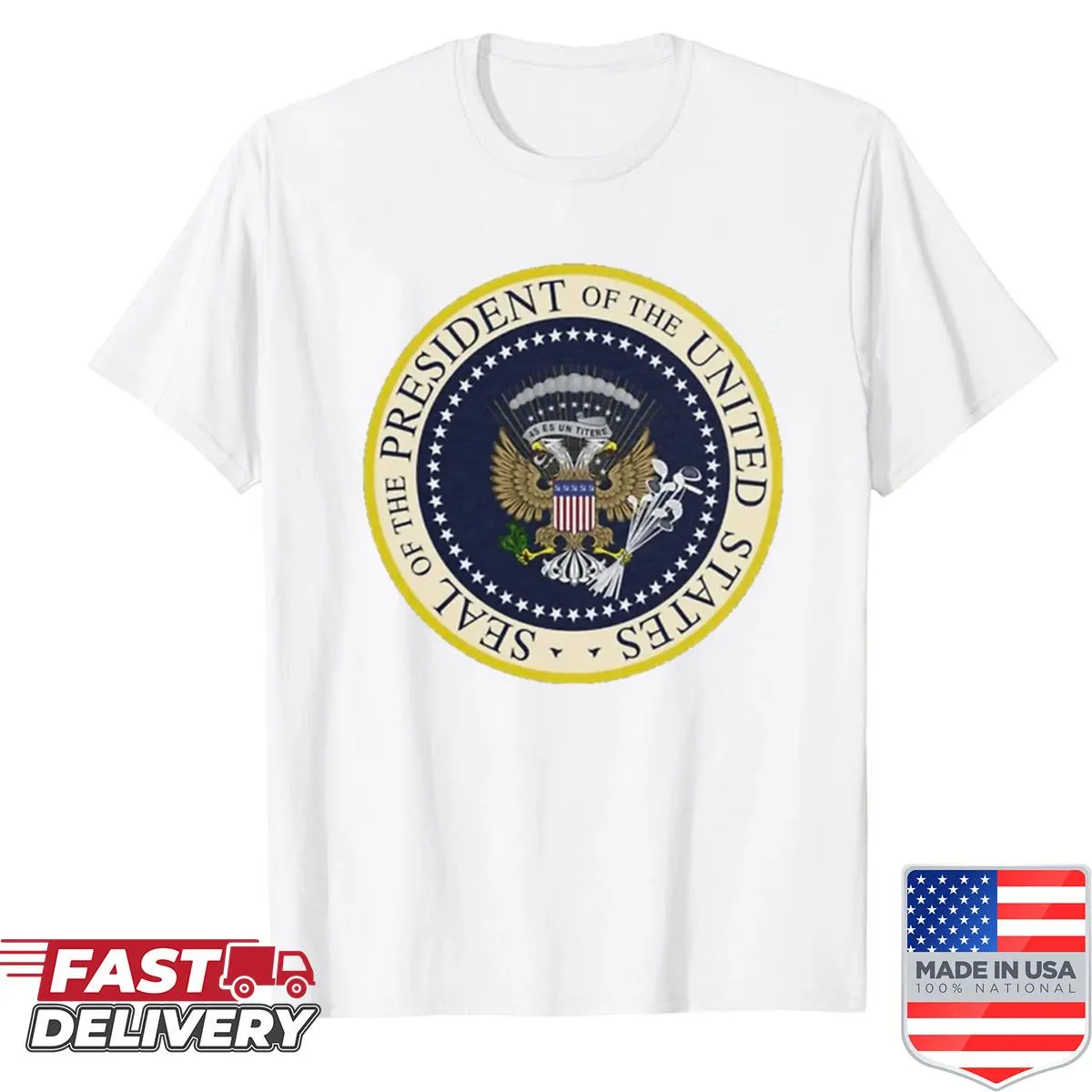 Political shirt featuring a Trump-themed seal design