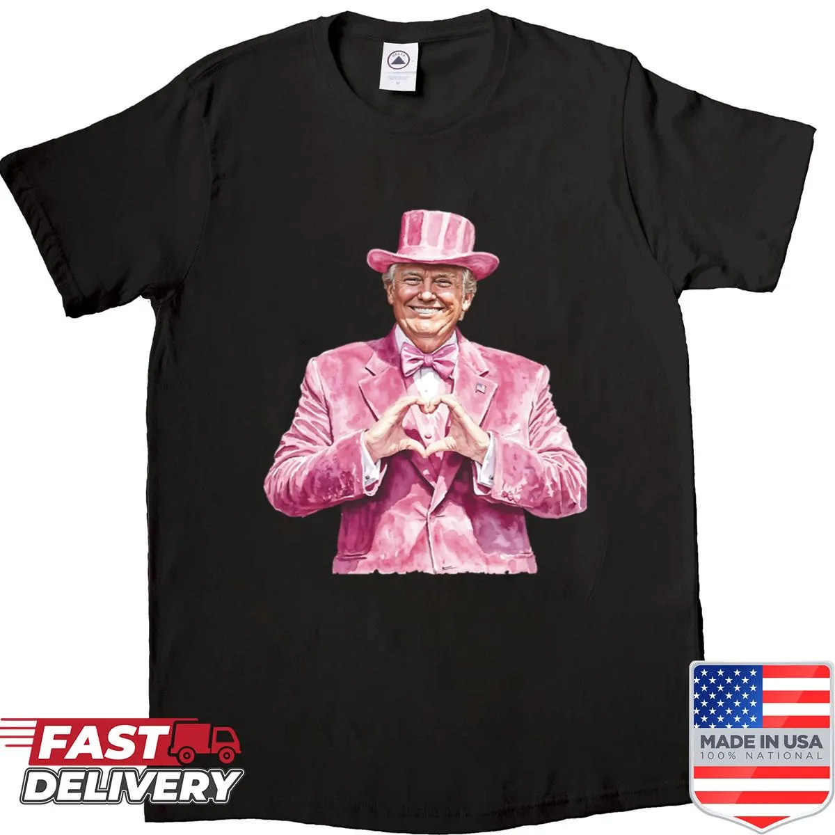 Funny Trump meme heart design on oversized T-shirt