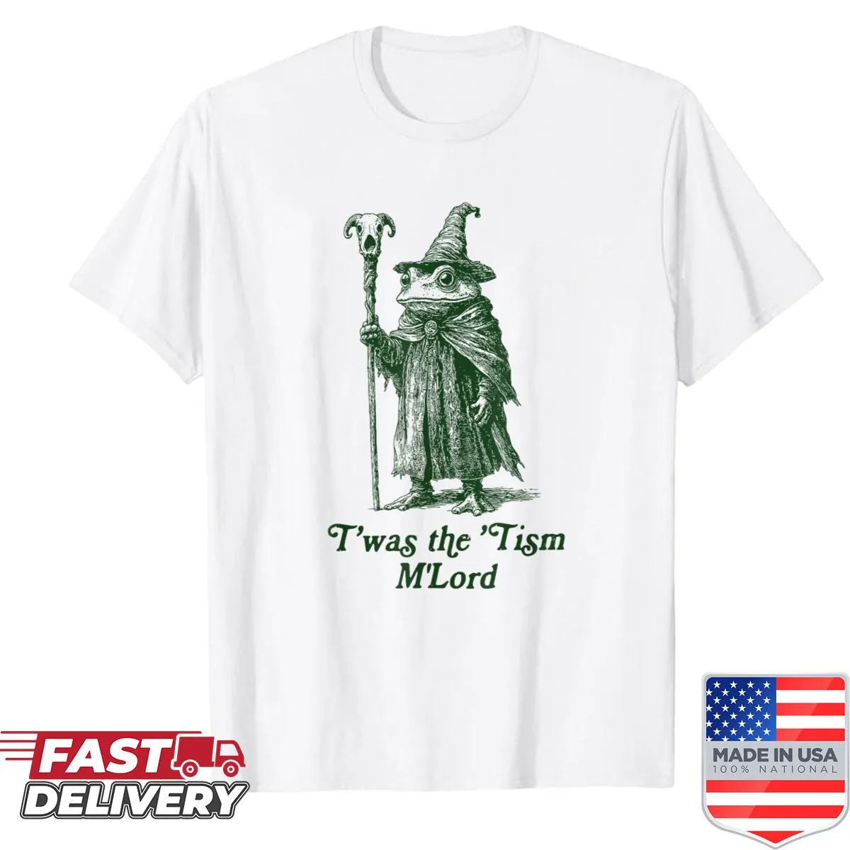 Funny frog wizard design celebrating autism