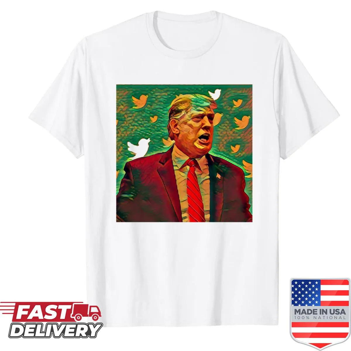 Oversized shirt with a humorous take on social media trends