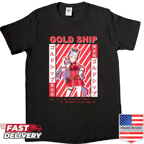 Illustrated shirt featuring Gold Ship from Uma Musume anime