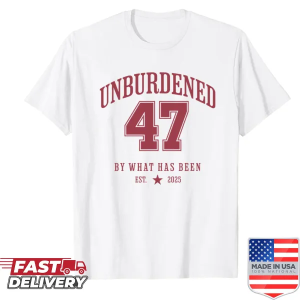 Shirt featuring bold typography supporting Trump MAGA 2025