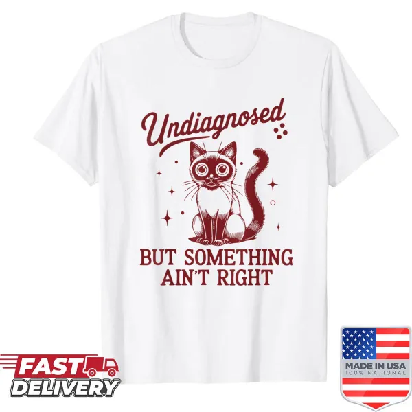 Funny cat meme graphic with text on t-shirt