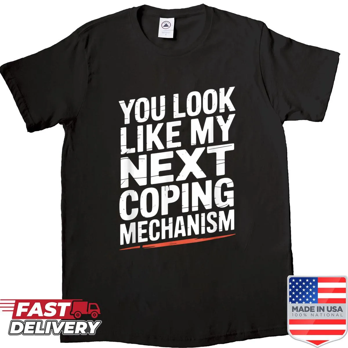 Dark humor graphic t-shirt with inappropriate funny illustrations.