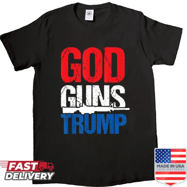 Patriotic shirt with Republican symbols and Trump references