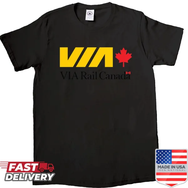 Via Train logo shirt with vintage-inspired design.