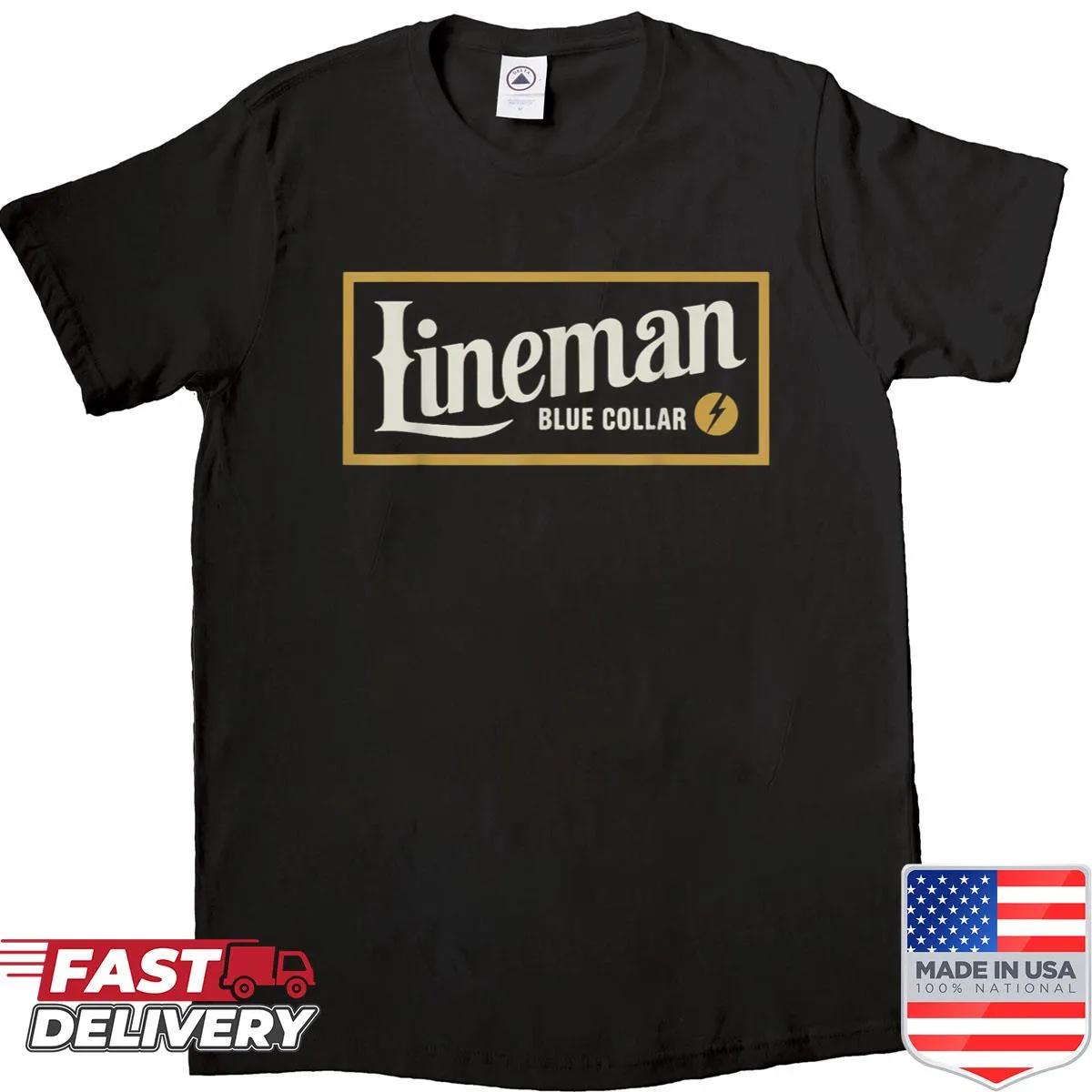 Vintage shirt celebrating linemen with classic blue-collar design