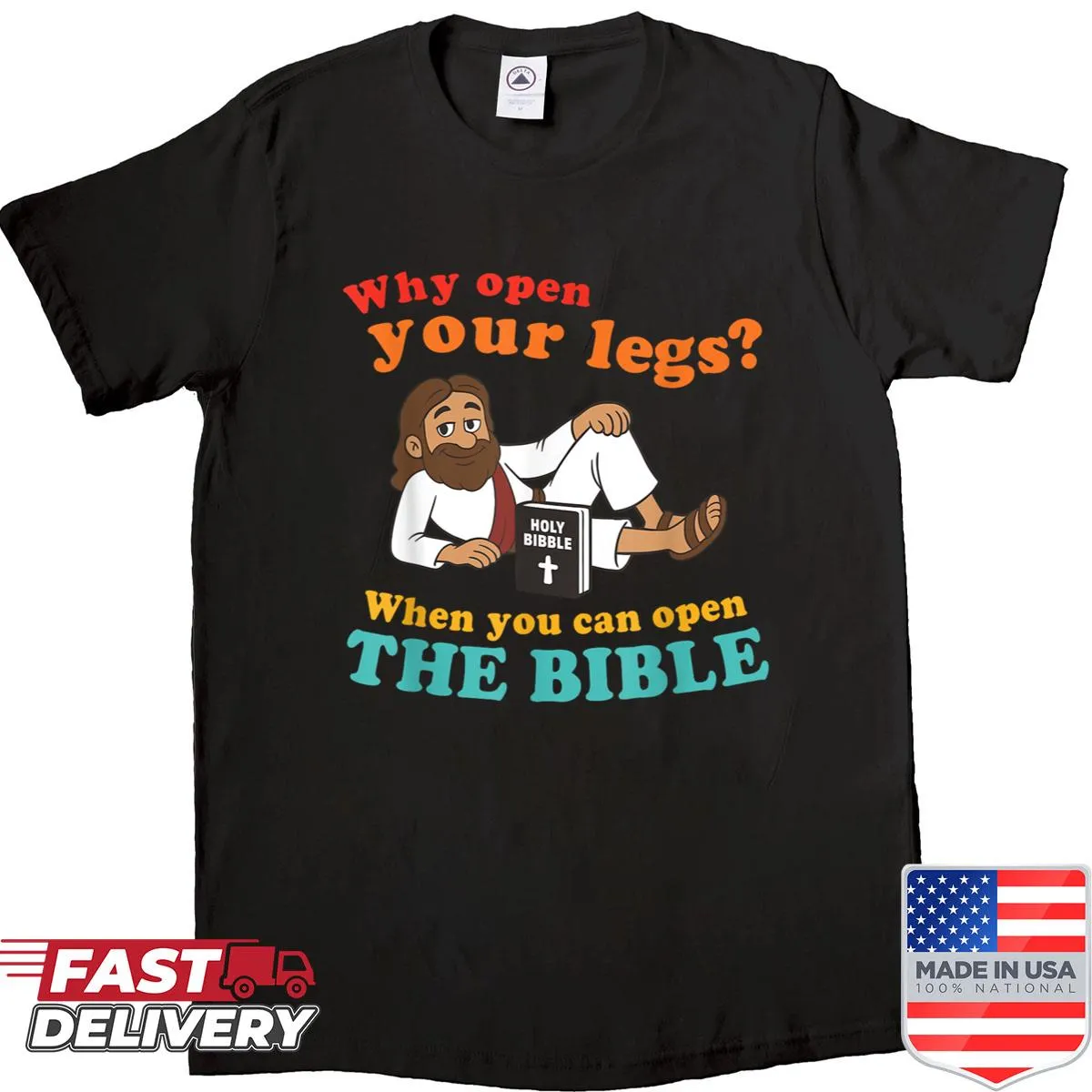 Inspirational shirt with hand-lettered Bible message