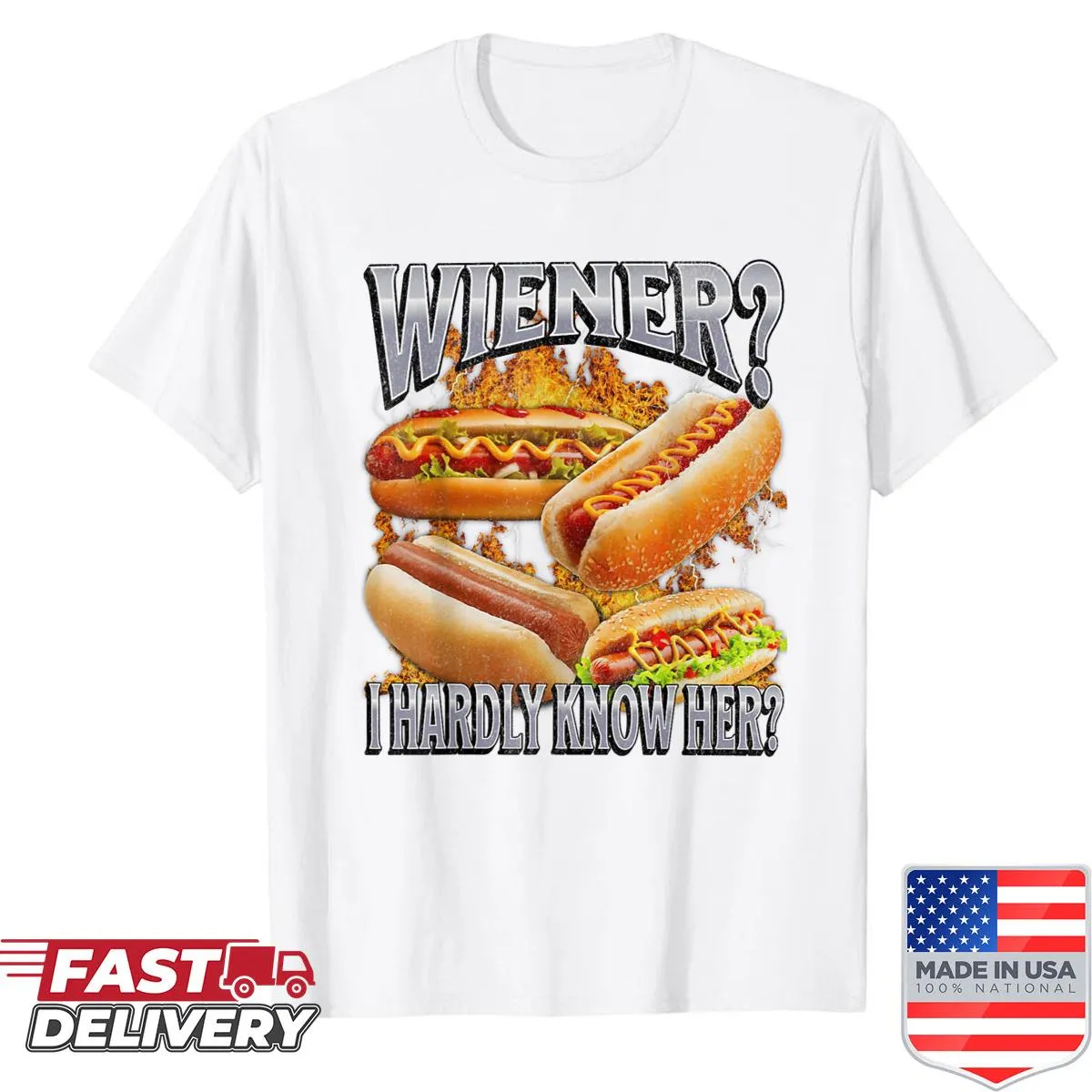 Funny hot dog t-shirt with pun and glizzy graphic