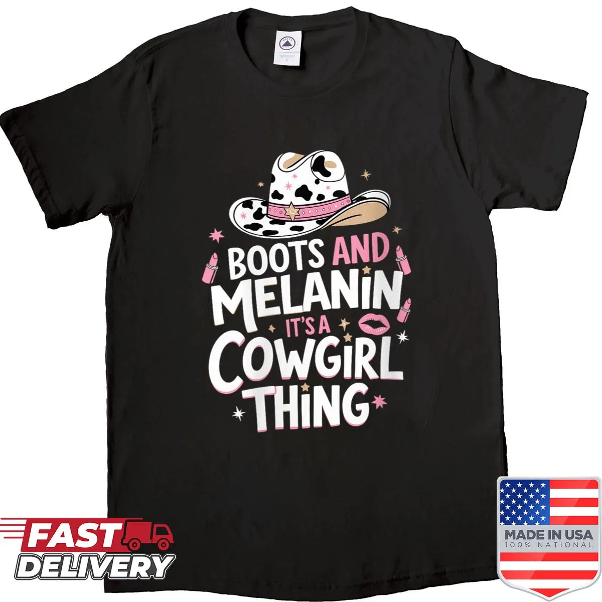 Cowgirl boots illustration celebrating melanin and culture