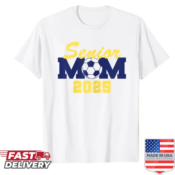 Navy blue shirt for senior moms with bold text