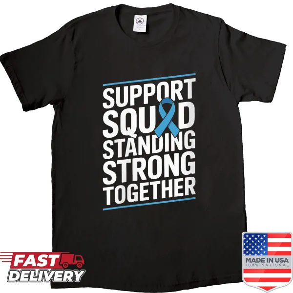 Women's shirt with support message for prostate cancer awareness