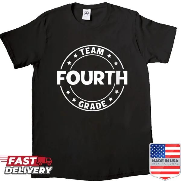 Fourth-grade teacher shirt with 'Team Fourth Grade' text