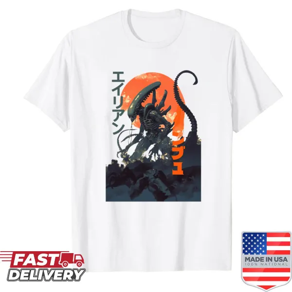 Xenomorph graphic shirt featuring bold illustration of alien