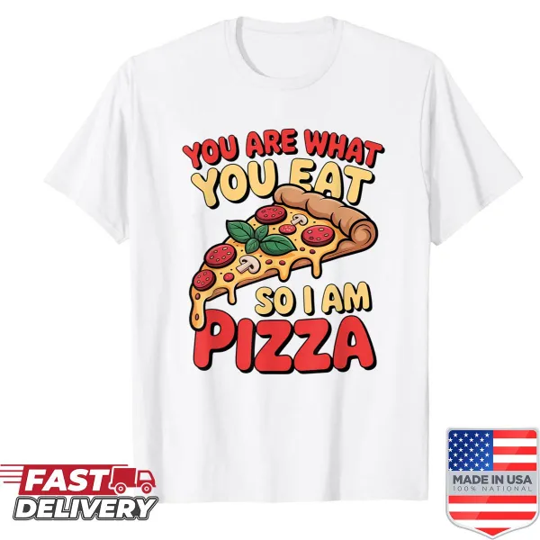 Funny pizza-themed t-shirt with clever phrase