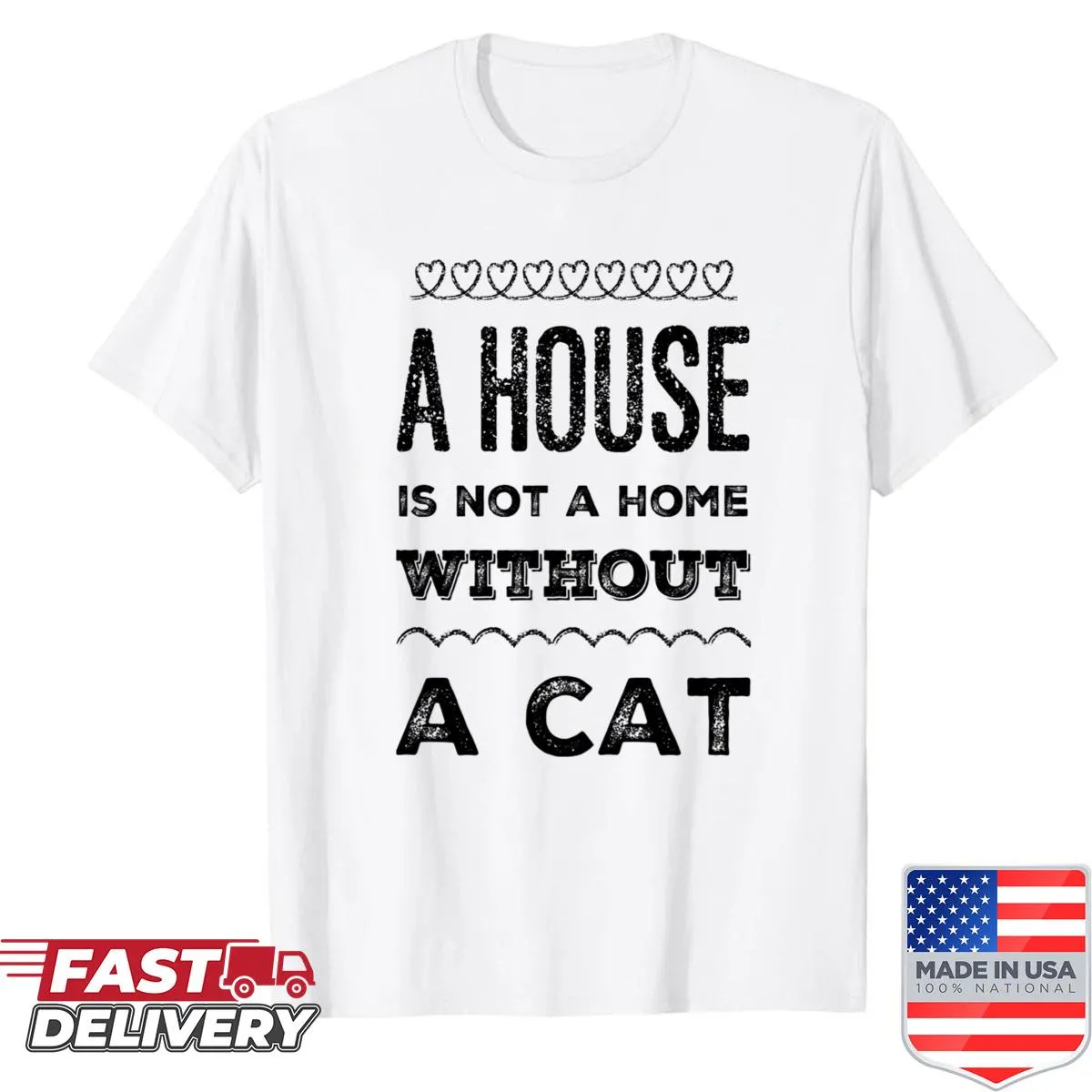 Heartfelt typography design celebrating cats and home