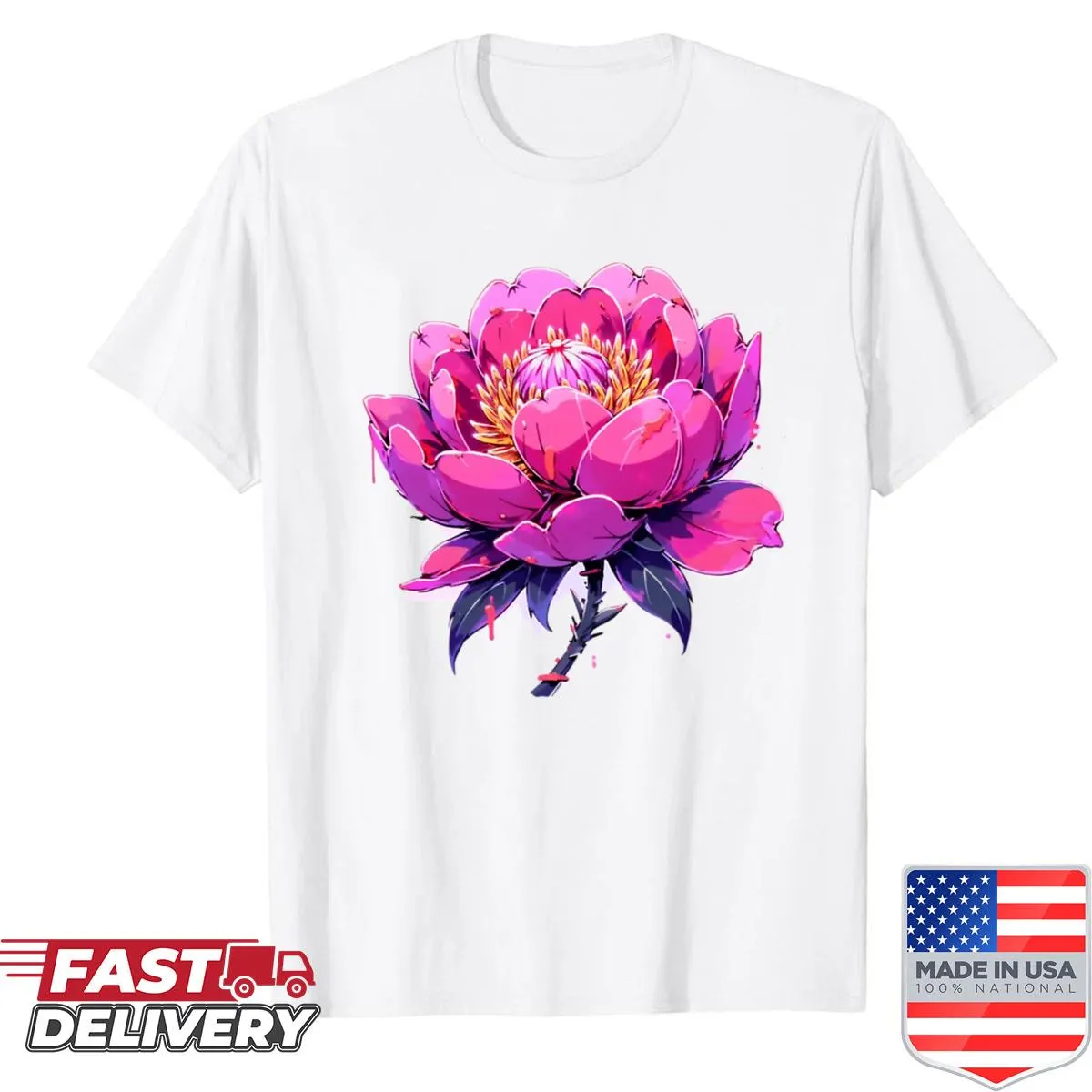 Shirt featuring an abstract floral design in a modern style