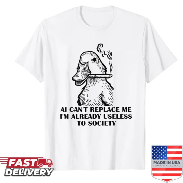 Funny shirt with bold text about AI and societal roles