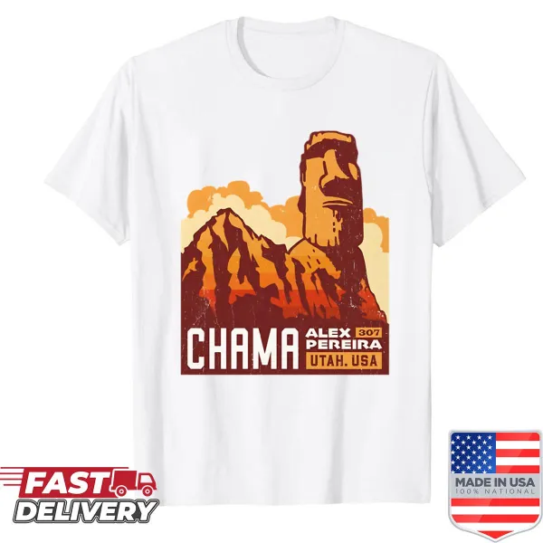 T-shirt featuring an illustration of Alex Pereira.