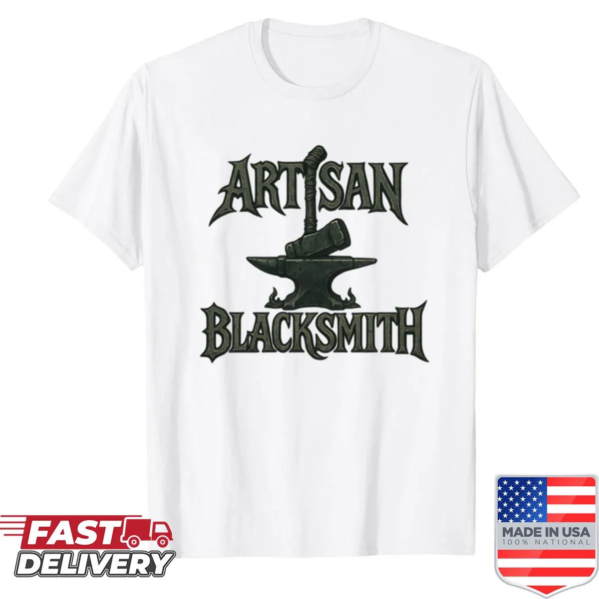 Typography T-shirt celebrating blacksmith craftsmanship