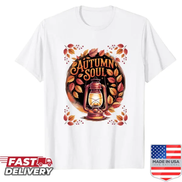 Cozy autumn lantern design for a warm fall shirt