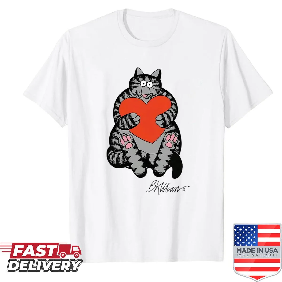 Valentine's Day shirt featuring a cute B Kliban cat design