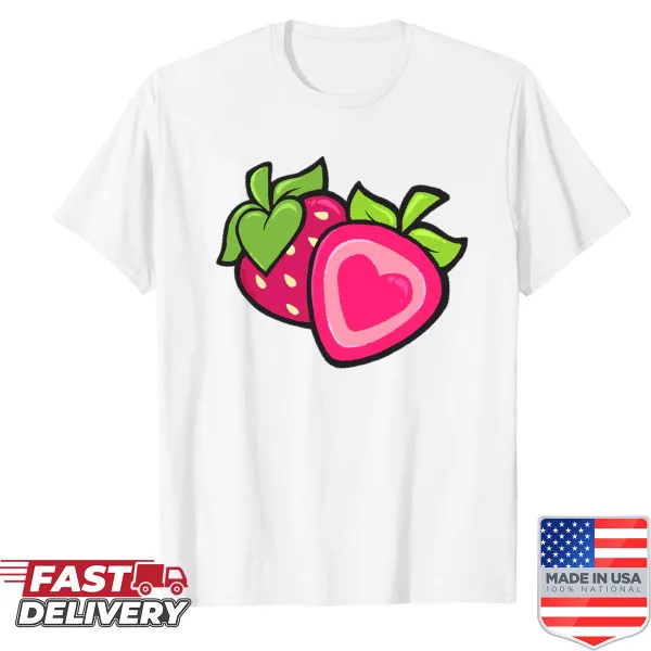 T-shirt featuring playful berry illustrations for a fruity theme.